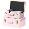 Vintiquewise Decorative Tufted Velvet Suitcase Treasure Chest, Pink, PK 2 QI003982_PK